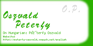 oszvald peterfy business card